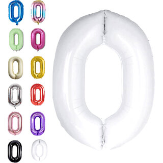 Party Bird Solid White 0 zero Number Foil Balloons 32 Party Bird Solid White 0 zero Number Foil Balloons 32
