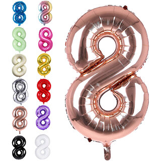 Party Bird Solid Rose Gold 8 Number Foil Balloons 32 Party Bird Solid Rose Gold 8 Number Foil Balloons 32