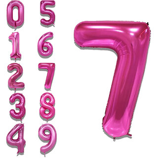 Party Bird Solid Pink 7 Number Foil Balloons 32 Party Bird Solid Pink 7 Number Foil Balloons 32