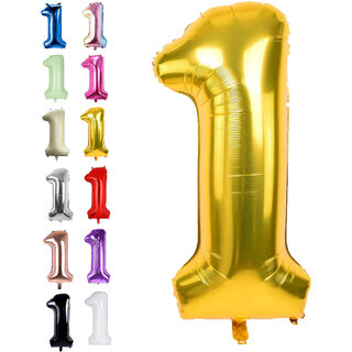                      Party Bird Solid Gold 1 Number Foil Balloons 32