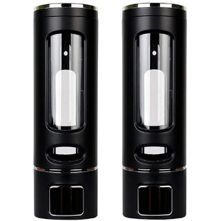                       CIS Capsule Soap Dispenser 400ml  Wall Mount Liquid Soap Dispenser for Bathroom  Kitchen (Black) (Pack of 2)                                              