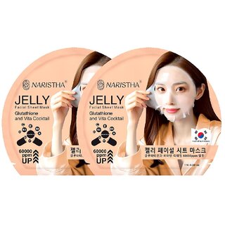                       NARISTHA Jelly Facial Sheet Mask with Vita Cocktail  All Skin Types  Pack of 1                                              