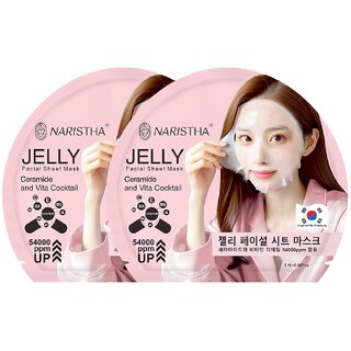NARISTHA Ceramide Jelly Facial Sheet Mask with Vita Cocktail Pack of 2 NARISTHA Ceramide Jelly Facial Sheet Mask with Vita Cocktail Pack of 2