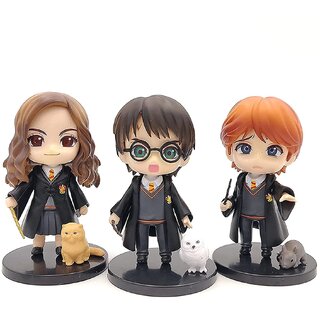                      Harry Potter trio with pets x3                                              