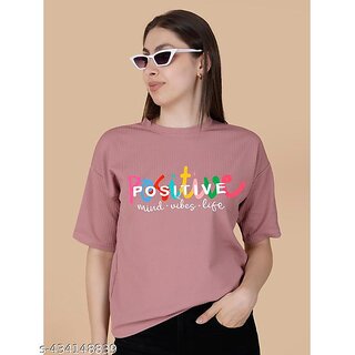                       Wexam Style Women Pink Printed Round Neck Short Sleeve Top                                              