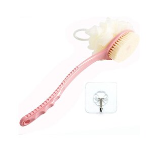 2 IN 1 Back Body Bath Brush with Bristles and Loofah Back Scrubber with Curved Long Handled for Skin Exfoliating 2 IN 1 Back Body Bath Brush with Bristles and Loofah Back Scrubber with Curved Long Handled for Skin Exfoliating