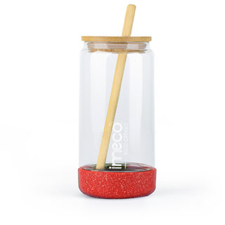IMECO ECO CRYST Glass Sipper Bottle (500 ml, Red) Borosilicate Glass with Bamboo Lid and Straw, BPA-Free IMECO ECO CRYST Glass Sipper Bottle (500 ml, Red) Borosilicate Glass with Bamboo Lid and Straw, BPA-Free