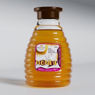                       ONE BEE ORGANIC  Tulsi/Forest Tulsi Folra Honey Natural flora Honey - 280 gm                                              