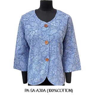                       Stylish Women's Summer Embroidered Ice Wash Cotton Jacket - Perfect for Casual Outings and Layering Over Your Favorite Summer Outfits                                              
