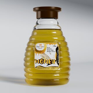                       ONE BEE ORGANIC  Mustard Flora/White Cream Honey  Natural Flora Honey - 280 GM.                                              