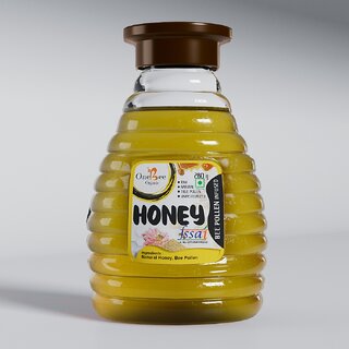                       ONE BEE ORGANIC  Bee Pollen Honey  Natural Infused Honey - 280 GM.                                              