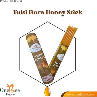                       ONE BEE ORGANIC  Tulsi Folra Honey Sticks  Natural flora Honey Sticks(30 Sticks Each of 8g)                                              