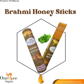                       ONE BEE ORGANIC  Brahmi Infused Honey Sticks  Natural Infused Honey Sticks(30 Sticks Each of 8g)                                              