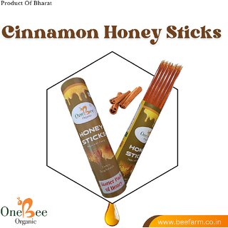                       ONE BEE ORGANIC  Cinnamon Infused Honey Sticks  Natural Infused Honey Sticks(30 Sticks Each of 8g)                                              