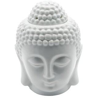 Printzkala White Ceramic Buddha Head Fragrance Oil Warmer Lamp (5.5 Inches)Fragrance Diffuser with 1 T-Light for All Air Freshner and Home Decor Printzkala White Ceramic Buddha Head Fragrance Oil Warmer Lamp (5.5 Inches)Fragrance Diffuser with 1 T-Light for All Air Freshner and Home Decor