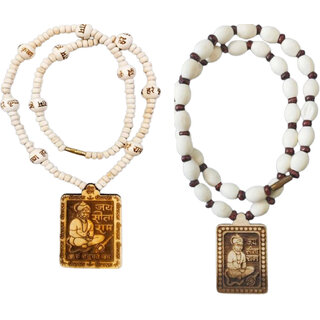                       Abhimantrit-Bageshwardham Mala Hanuman Ji Tulsi Mala Beads Wood Necklace                                              