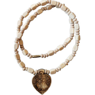                       Radhe Krishna Tulsi Mala Beads Wood Necklace                                              
