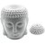 Printzkala White Ceramic Buddha Head Fragrance Oil Warmer Lamp (5.5 Inches)Fragrance Diffuser with 1 T-Light for All Air Freshner and Home Decor