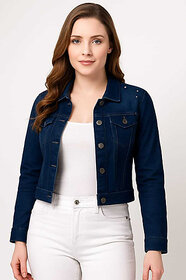 UFC Collection Women Blue Solid Denim Jacket
