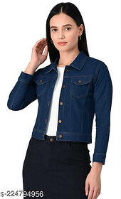 UFC Collection Women Blue Solid Denim Jacket