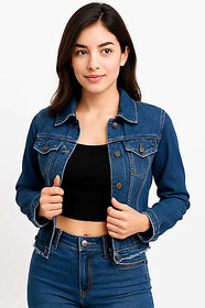 UFC Collection Women Blue Solid Denim Jacket