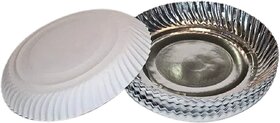 12 Inch Silver Coated Paper Plates with White Back - 20PCS