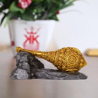                       Tiny Shiny Hanuman Ji Gada Bajrang Bali Gada Hanuman Sota Decorative Showpiece for Pooja Room Decoration Home Decor                                              