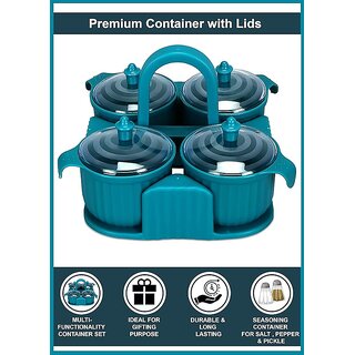                       Marvella Multipurpose Spice Rack - Multipurpose Plastic Blue 4 Pcs Set                                              