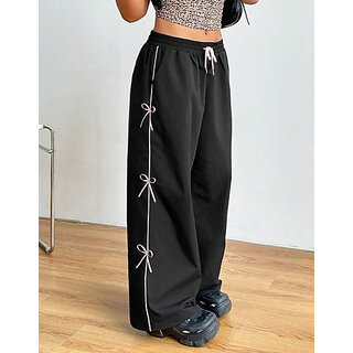                       UFC Collection Women Solid Black Track Pants                                              