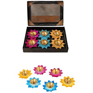                       Tiny Shiny Pack of 6 Lotus Candle LED Tea Light Candle Water Sensor Floating Lotus Smokeless Flameless Lotus Flower                                              