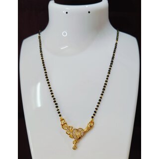 Gold Plated Mangalsutra with American Diamonds Gold Plated Mangalsutra with American Diamonds