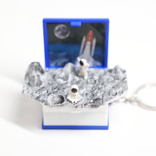 Astronauts - 3D Pop-open book- Keychain (Blue/ Dark Green variants) Astronauts - 3D Pop-open book- Keychain (Blue/ Dark Green variants)