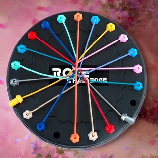                      Rope Challenge Board Game, Interactive Puzzle with 10 Elastic Ropes, Family Game, Brain Boosting Family Game for Ages 3+                                              