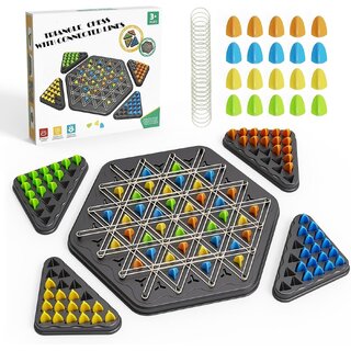 Chain Triangle Chess Game, Triggle Rubber Band Game, Strategy Board Games, Family Night Games for Kids and Adults Chain Triangle Chess Game, Triggle Rubber Band Game, Strategy Board Games, Family Night Games for Kids and Adults