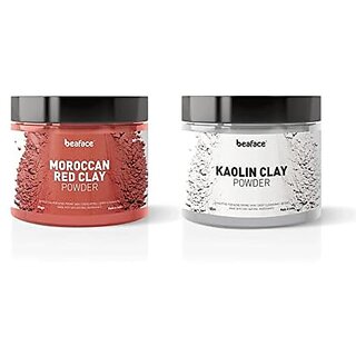 Beaface Combo of 2 Moroccan and Kaolin Clay Powder Each of 100 gm (Regenerates Skin cells and Reduce Wrinkles) Natural Kaolin Clay Powder | Moroccan Red Clay Powder For Skin Beaface Combo of 2 Moroccan and Kaolin Clay Powder Each of 100 gm (Regenerates Skin cells and Reduce Wrinkles) Natural Kaolin Clay Powder | Moroccan Red Clay Powder For Skin