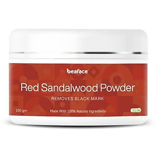                       Beaface Red Sandal Wood Powder For Removal of Sun Tan and DullnessGives Natural Soft Reducing Blemishes and Treating Acne Pinkish GlowingShiny Skin (SkinFace Care) 100gm                                              