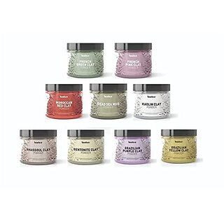                       Beaface Combo of 9 Clay Powder Each of 100 gm (Regenerates Skin cells and Reduce Wrinkles)                                              