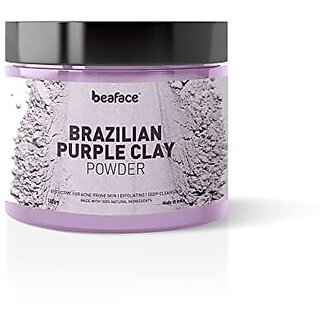                       Beaface Brazilian Purple Clay Powder 100 gm (Regenerates Skin cells and Reduce Wrinkles)                                              