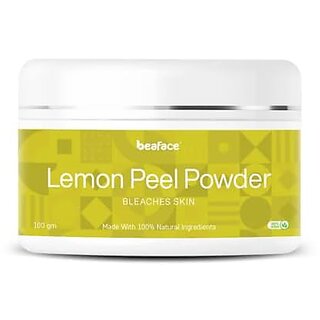                       Beaface Lemon Peel Powder For Face Skin | 100% OrganicChemical Free Skin/Face Cleanser powder | PureNatural Face Pack (Nimbu Chilka Powder) (100gm) (Pack of 1)                                              