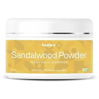                       Beaface Sandalwood Powder (50gm) | Face Mask for All Skin Type | Tan Removel and Helps In Reducing Pimples | Pack for Men Women                                              