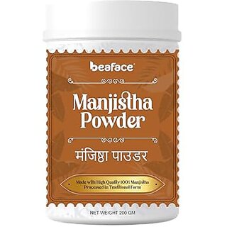 Beaface Manjistha Powder for Skin Brightening and Hair Care xe2x80x93 Natural Herbal Face PackHair Color Enhancer xe2x80x93 Chemical-Free 200g