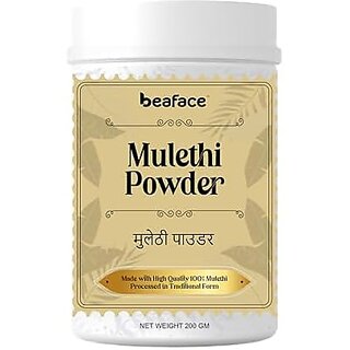                       Beaface Organic Mulethi Powder for Skin Brightening and Hair Care | Natural Licorice Root Powder for Face Pack and DIY Beauty 200g                                              