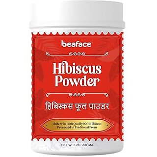                       Beaface Hibiscus Powder For Hair Growth 200 gm | Ideal for Hair packFace Pack | Gudhal Ka Phool Powder For Dull Hair                                              
