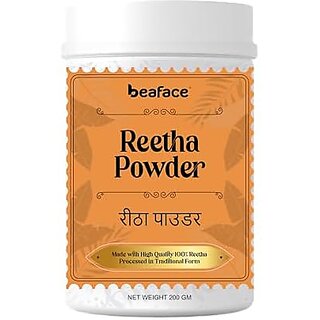 Beaface Pure Reetha Powder for Hair 200 gm | Ideal for Hair Face and Skin | Pure and Natural No Chemcial No Preservative Beaface Pure Reetha Powder for Hair 200 gm | Ideal for Hair Face and Skin | Pure and Natural No Chemcial No Preservative