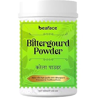                       Beaface Karela Powder/Bitter Melon 200 gm | Cleanses Liver | Rich in Antioxidants Vitamins and Minerals | Diabetes Care | Karela Powder For Face Pack Hair GrowthDrinking Use                                              