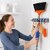 Mop and Broom Holder Wall Mount  Heavy Duty Broom Stick Holder with 5 Slots  6 Hooks, Wall-Mounted Organizer Rack