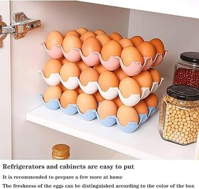 15 Eggs Storage Holder with Lid  Modern Multicolor BPA-Free Refrigerator Egg Rack, 24.3 x 14.5 x 4 cm