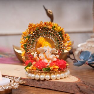                       Tiny Shiny Ganesha Idol for Car Dashboard,Home Decor, Ganesh Murti Showpiece Gift - Car Dashboard Accessories Idols                                              
