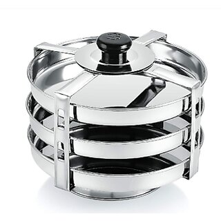 Stainless Steel Dhokla Maker, Thatte Idli Maker, 3 Big Plates Set With Stand Standard Idli Maker (3 Plates , 3 Idlis ) Stainless Steel Dhokla Maker, Thatte Idli Maker, 3 Big Plates Set With Stand Standard Idli Maker (3 Plates , 3 Idlis )