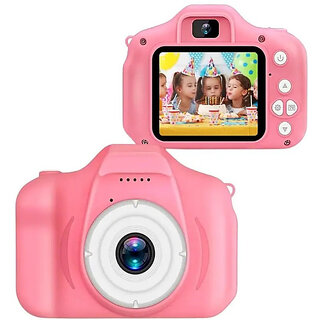                       Kids Digital Camera with Dual Lens, 32GB Card, HD Video, Selfie Mode Digital Camera for Kids with 32GB Card Instant Camera (Pink)                                              
